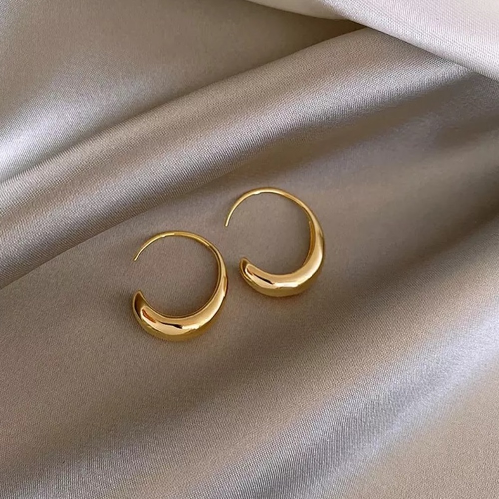New 18K Gold Vermeil Sterling Silver 925 Crescent Earrings set